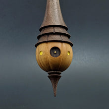 Load image into Gallery viewer, Pumpkin wee folk spindle in osage orange and walnut
