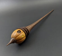 Load image into Gallery viewer, Pumpkin wee folk spindle in osage orange and walnut