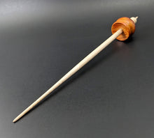 Load image into Gallery viewer, Cauldron spindle in hand dyed maple burl and curly maple