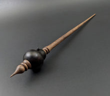 Load image into Gallery viewer, Bird bead spindle in African blackwood and walnut