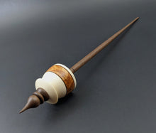 Load image into Gallery viewer, Teacup spindle in holly, amboyna burl, and walnut