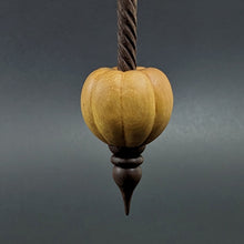 Load image into Gallery viewer, Pumpkin bead spindle in osage orange and walnut