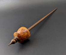 Load image into Gallery viewer, Teacup spindle in amboyna burl and walnut