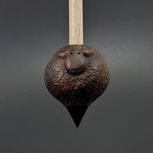 Load image into Gallery viewer, Sheep support spindle in walnut and curly maple
