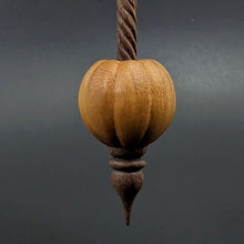 Load image into Gallery viewer, Pumpkin bead spindle in osage orange and walnut