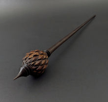 Load image into Gallery viewer, Dragon egg bead spindle in cocobolo and ebonized walnut