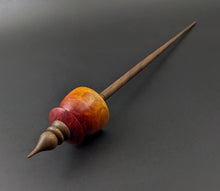 Load image into Gallery viewer, Teacup spindle in hand dyed maple burl and walnut
