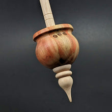 Load image into Gallery viewer, Cauldron spindle in flame box elder and curly maple