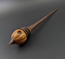 Load image into Gallery viewer, Pumpkin wee folk spindle in osage orange and walnut