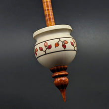 Load image into Gallery viewer, Cauldron spindle in holly and hand dyed curly maple