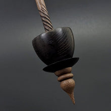 Load image into Gallery viewer, Teacup spindle in bog oak and walnut
