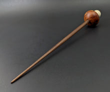 Load image into Gallery viewer, Mushroom support spindle in amboyna burl, holly, and walnut