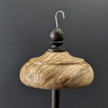 Load image into Gallery viewer, Drop spindle in maple burl and ebonized walnut