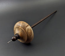 Load image into Gallery viewer, Drop spindle in maple burl and ebonized walnut