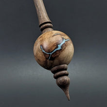 Load image into Gallery viewer, Bead spindle in maple burl and walnut with turquoise inlay