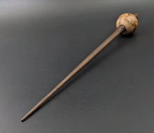 Load image into Gallery viewer, Bead spindle in maple burl and walnut with turquoise inlay