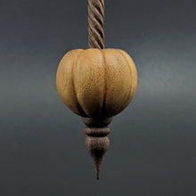 Load image into Gallery viewer, Pumpkin bead spindle in osage orange and walnut
