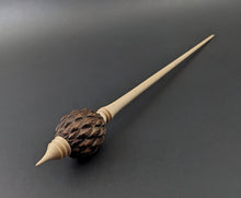 Load image into Gallery viewer, Dragon egg bead spindle in cocobolo and curly maple