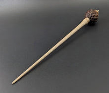 Load image into Gallery viewer, Dragon egg bead spindle in cocobolo and curly maple