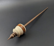 Load image into Gallery viewer, Teacup spindle in holly, amboyna burl, and walnut
