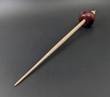 Load image into Gallery viewer, Bead spindle in hand dyed maple and curly maple