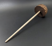 Load image into Gallery viewer, Toadstool stump drop spindle in walnut and curly maple
