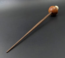 Load image into Gallery viewer, Mushroom support spindle in amboyna burl, holly, and walnut