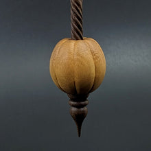 Load image into Gallery viewer, Pumpkin bead spindle in osage orange and walnut