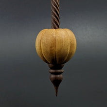 Load image into Gallery viewer, Pumpkin bead spindle in osage orange and walnut