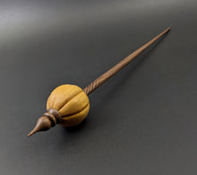 Load image into Gallery viewer, Pumpkin bead spindle in osage orange and walnut