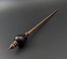 Load image into Gallery viewer, Bird bead spindle in African blackwood and walnut