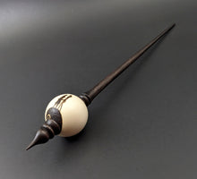 Load image into Gallery viewer, Bead spindle in holly and ebonized walnut
