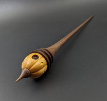 Load image into Gallery viewer, Pumpkin wee folk spindle in osage orange and walnut