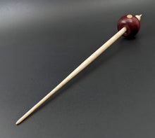 Load image into Gallery viewer, Bead spindle in hand dyed maple and curly maple