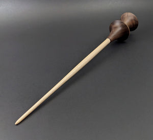 Witch spindle in walnut and curly maple (<font color="red"<b>RESERVED</b></font> for Alice)