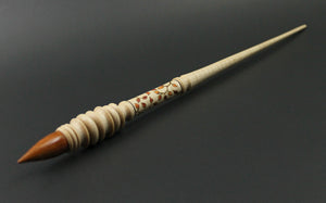 Wand spindle in curly maple and bloodwood