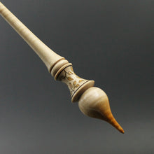 Load image into Gallery viewer, Russian style spindle in hand dyed curly maple