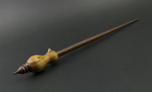 Load image into Gallery viewer, Bird bead spindle in canarywood, yellowheart, and walnut