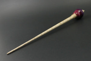 Bird bead spindle in hand dyed curly maple and curly maple