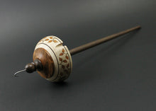 Load image into Gallery viewer, Drop spindle in curly maple, amboyna burl, and walnut
