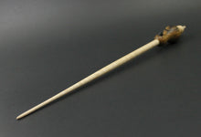 Load image into Gallery viewer, Bird bead spindle in bocote and curly maple