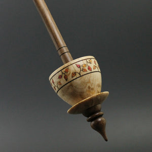 Teacup spindle in birdseye maple and walnut