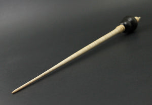 Bird bead spindle in Indian ebony and curly maple