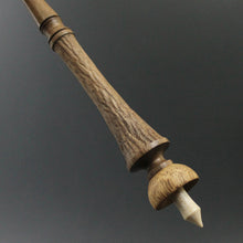 Load image into Gallery viewer, Wand spindle in walnut, figured mango, and curly maple