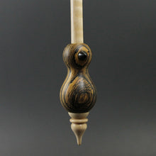 Load image into Gallery viewer, Bird bead spindle in  bocote and curly maple