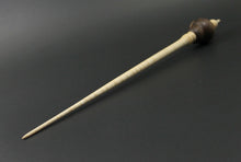 Load image into Gallery viewer, Owl bead spindle in walnut, ebony, and curly maple