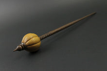 Load image into Gallery viewer, Pumpkin bead spindle in osage orange and walnut
