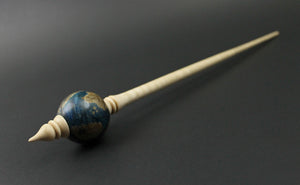 Bead spindle in hand dyed maple burl and curly maple