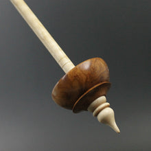 Load image into Gallery viewer, Tibetan style spindle in ironwood burl and curly maple