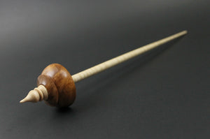 Tibetan style spindle in ironwood burl and curly maple